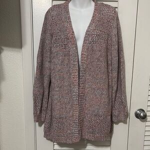 Bass Pink and Gray Cardigan Sweater
